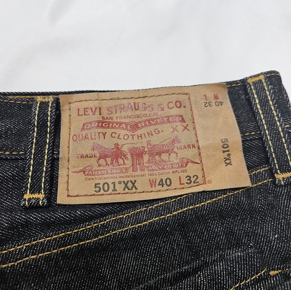 Levis 501 Dark Jeans Men's Size 40x32 Original Fit Straight Leg Denim. - Picture 6 of 7